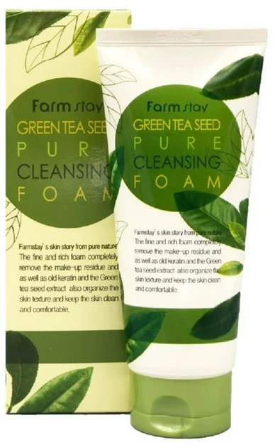 Лёгкая пенка для очищения лица с экстрактом семян зеленого чая FarmStay Green Tea Seed Pure Cleansing Foam