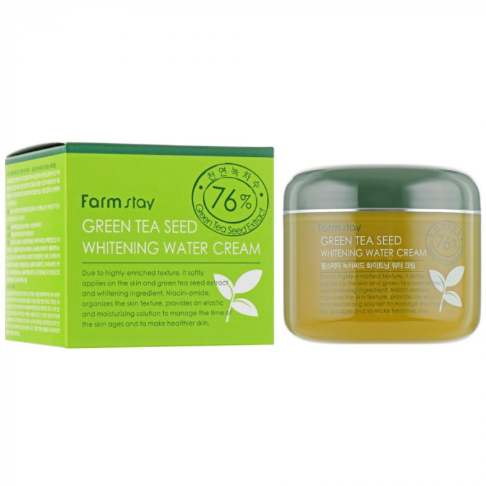 Увлажняющий осветляющий крем с семенами зеленого чая Green Tea Seed Whitening Water Cream, Farmstay 100 мл