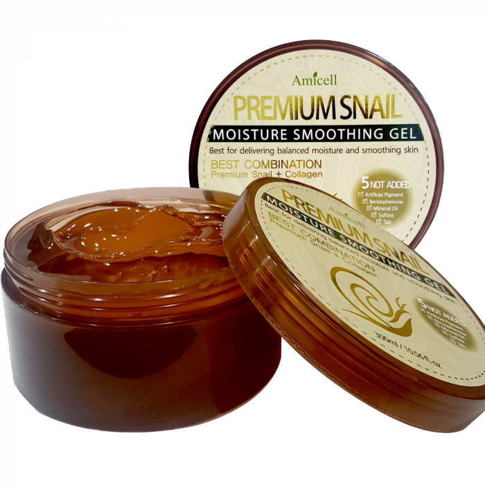 Увлажняющий гель с экстрактом муцина улитки Amicell Premium Snail Moisture Smoothing Gel, 300 мл