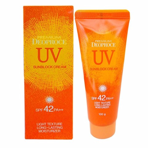 Premium Deoproce Uv Sun Block Cream Spf 42pa++ - Солнцезащитный крем с эффективным комплексом фильтров для долговременной и гарантированной защиты от УФ-лучей