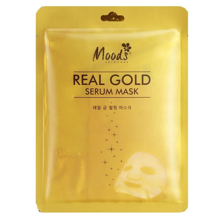 Тканевая маска-сыворотка для лица Moods Snail Real Gold mask.