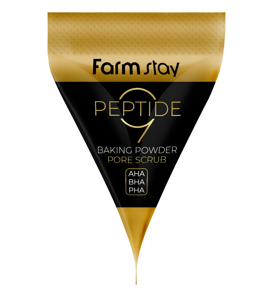 Скраб в пирамидках для очищения пор с комплексом из 9 пептидов FarmStay Peptide 9 Baking Powder Pore Scrub