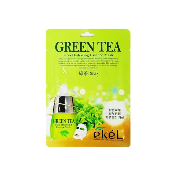 Маска тканевая для лица зелёный чай Ekel