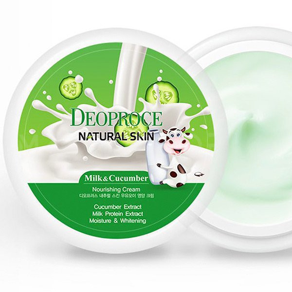 Крем для лица и тела с огурцом Deoproce Natural Skin Milk Cucumber Nourishing Cream