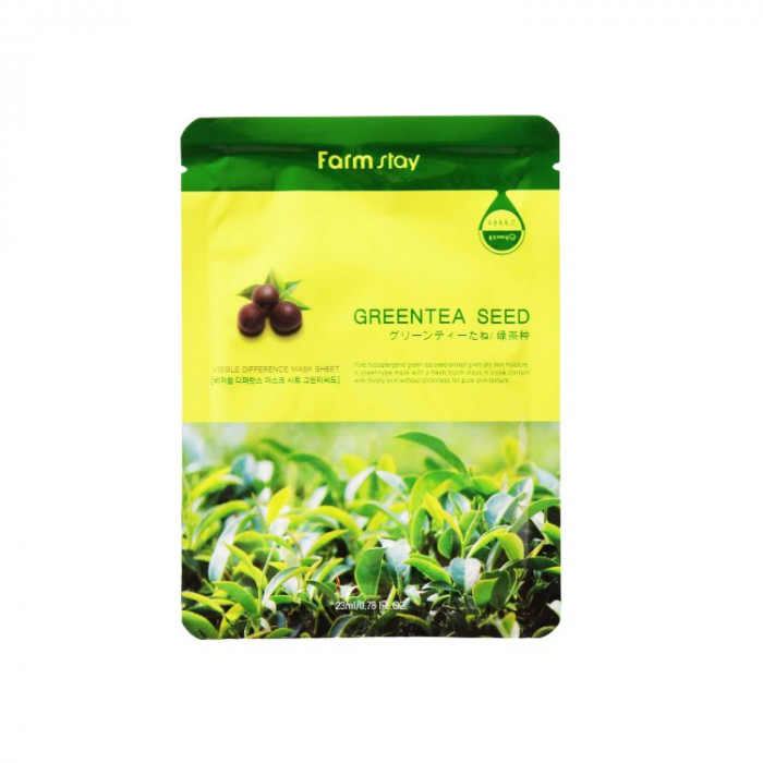 Маска тканевая семена зеленого чая Farm Stay