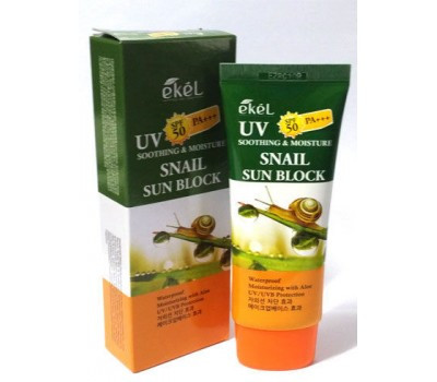Ekel Soothing & Moisture Snail Sun Block SPF 50 PA+++ 70ml солнцезащитный крем для лица и тела с муцином улитки
