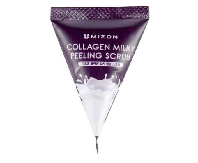 Скраб для лица в пирамидке с молочными протеинами и коллагеном Mizon Collagen Milky Peeling Scrub