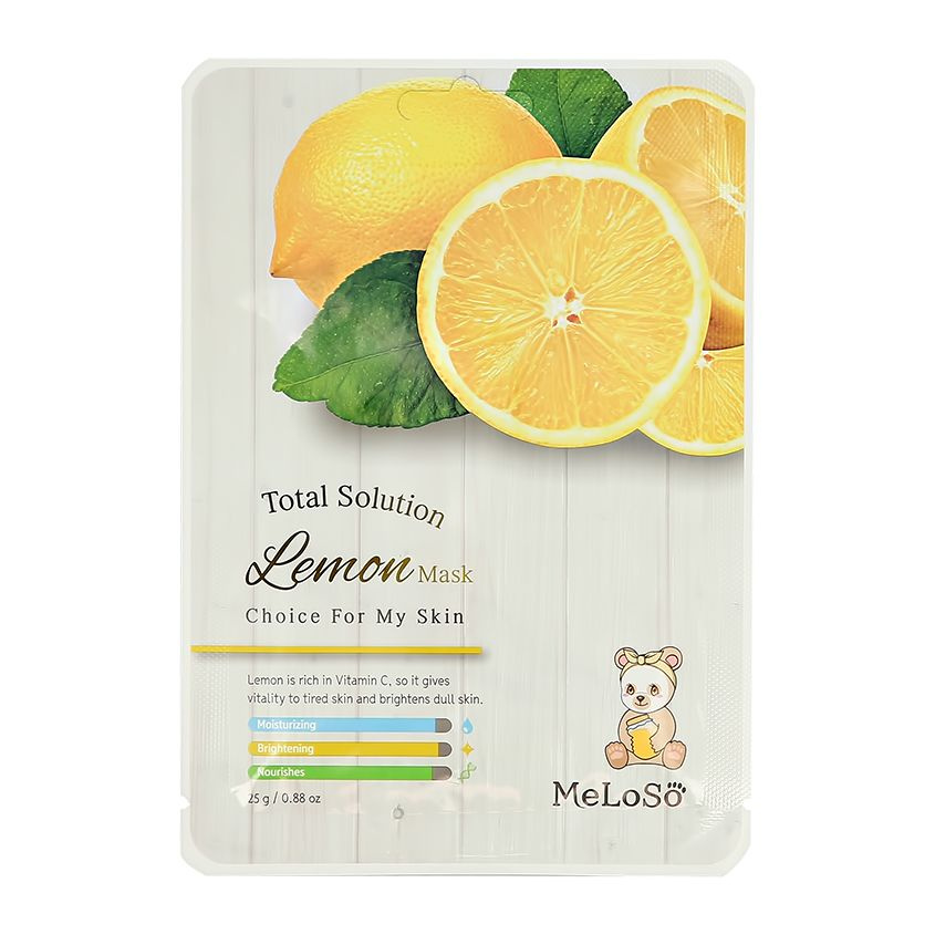 Тканевая маска с экстрактом лимона Meloso Total Solution Mask Lemon