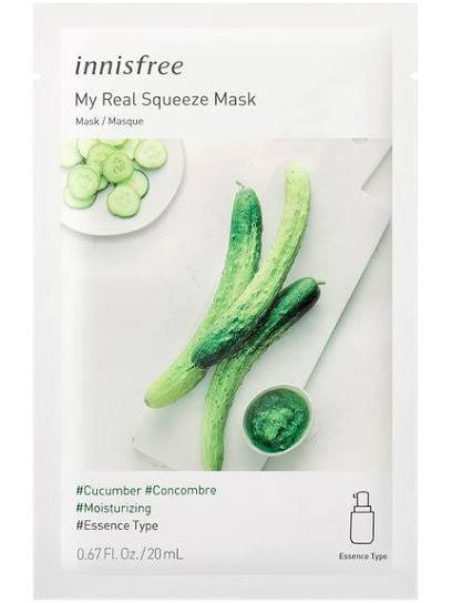 Тканевая маска с экстрактом огурца Innisfree My real Squeeze Mask Cucumber