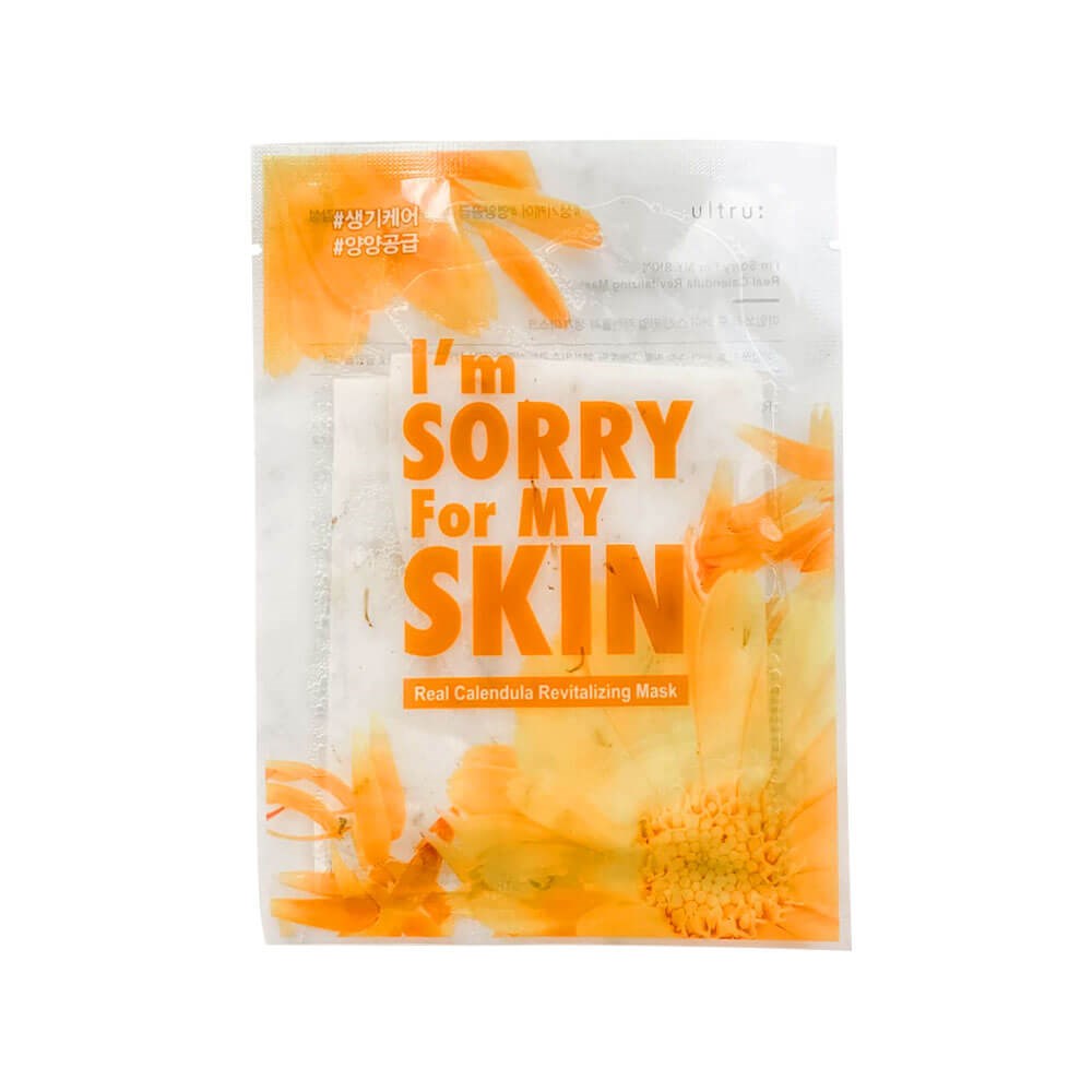 Ревитализирующая тканевая маска I'm Sorry for My Skin Real Calendula Revitalizing с настоящими лепестками календулы